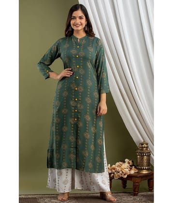 Lee Moda - Green Straight Rayon Women's Stitched Salwar Suit ( Pack of 1 )