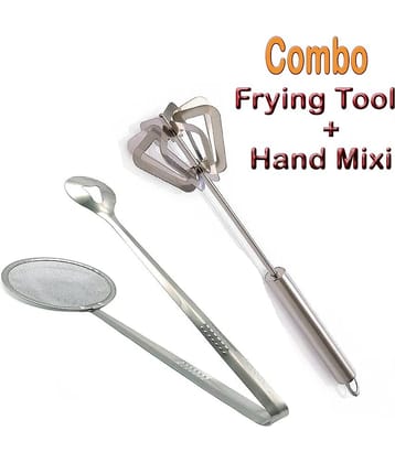 VillWin Combo Manual Egg Beater Lassi/Butter Milk Maker/Mixer Hand Blender/Rawai with 2In1 Filter Frying Spoon Multi-Functional