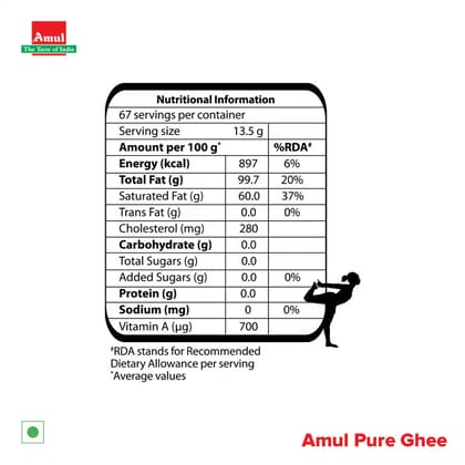 Amul Pure Ghee 500ml (Tetra Pak)