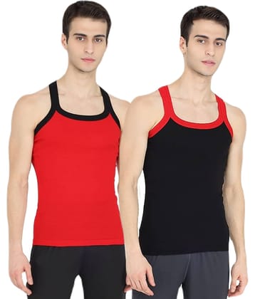INNERO Pack of 2 Cotton Gym Vest For Men ( Multicolor )