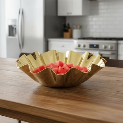 Decorative Round Stainless Steel Tray Festive Gift Tray (SMAS107 E)