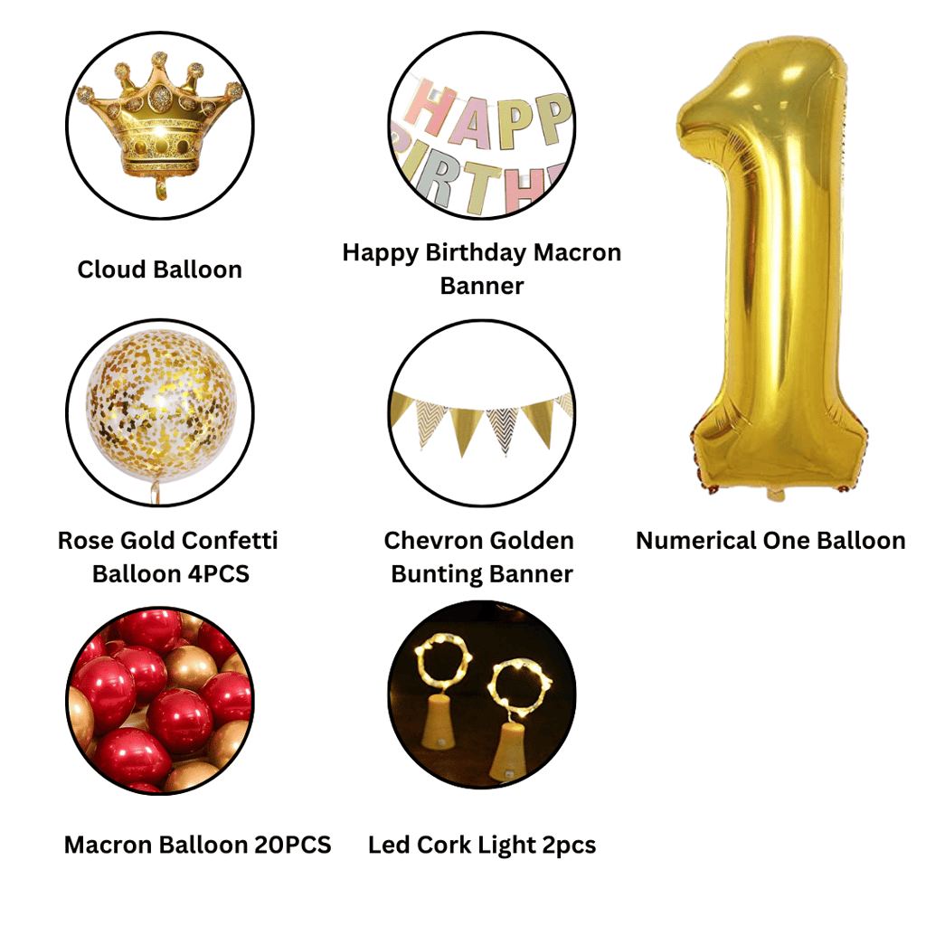 Happy 1st Birthday Party Decorations Set For Boys- 30PC - Party and Festive Needs | Buy online on ZillyBuy