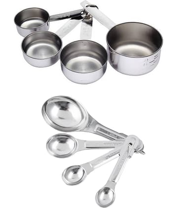 JISUN Stainless Steel Measuring Cups & Spoons Set ( Pack of 2 )