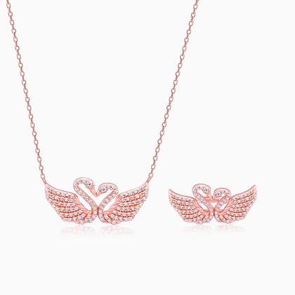 Rose Gold Swan Love Set