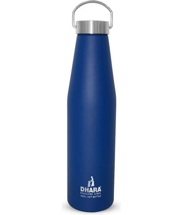 Dhara Stainless Steel Kosmo 24 plus 1000 Blue Blue Stainless Steel Cola Water Bottle 1000 mL ( Set of 1 )