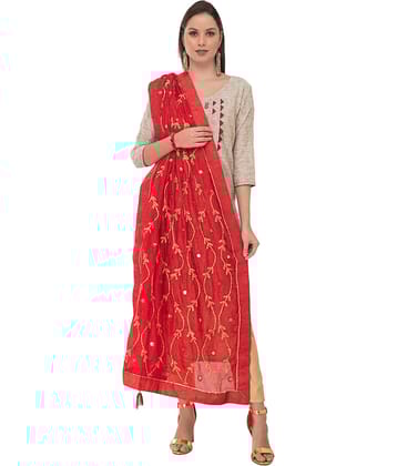 A R Silk - Red Silk Women's Dupatta - ( Pack of 1 )