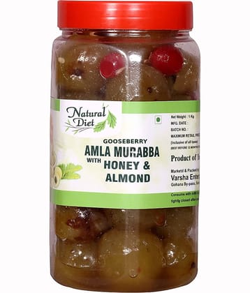 Natural Diet Gooseberry Honey AMLA MURABBA with Almonds 1kg (The Orignal Love is Eating Grandma's Food) Pickle 1 kg