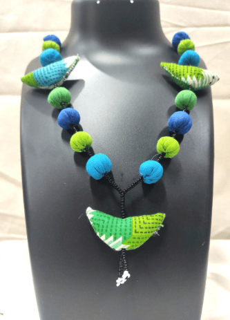 Sahaj Fabric Series Birds Necklace