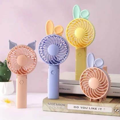 Cute Kuromi/Bunny Design Handheld Mini Fan for Kids (Random Design)-Peach