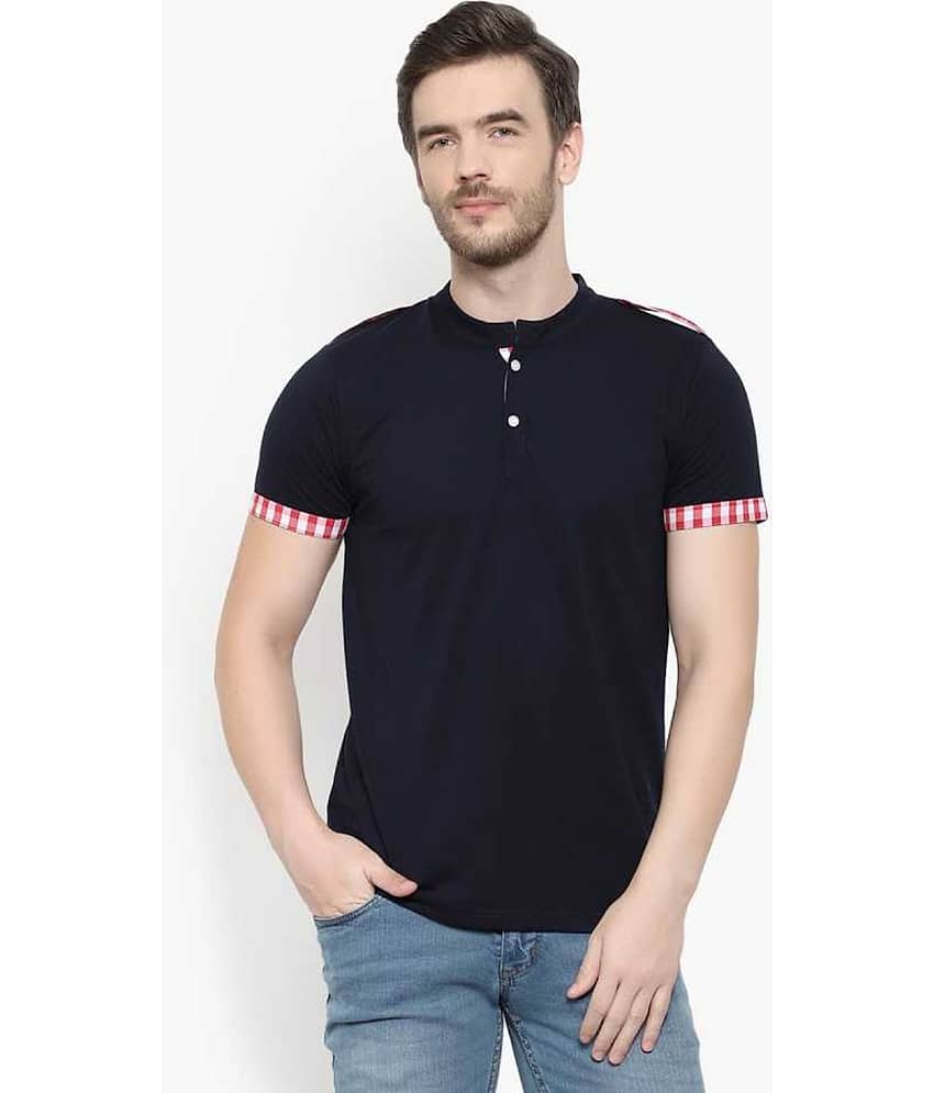 Glito Pack of 1 Cotton Blend Regular Fit Men's T-Shirt ( Navy )