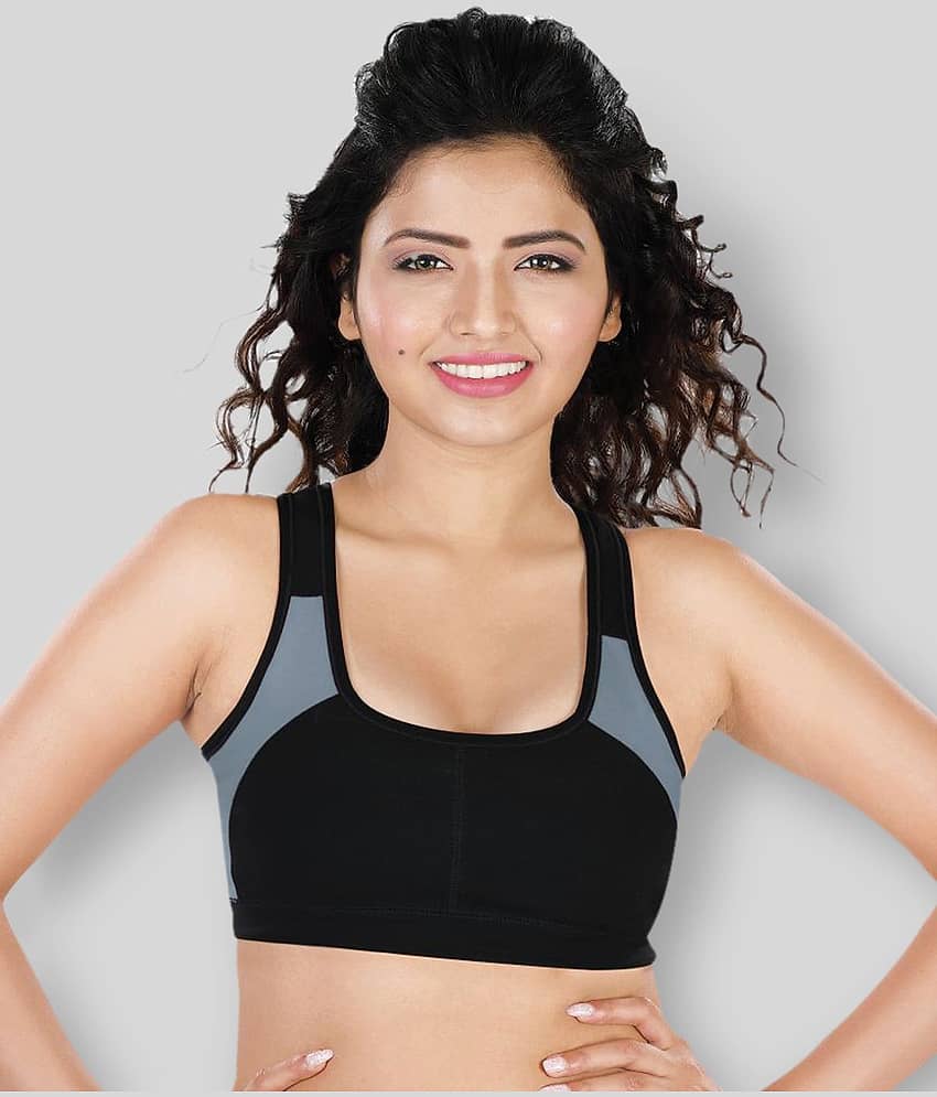 Dermawear Multi Color Poly Cotton Color Blocking Sports Bra