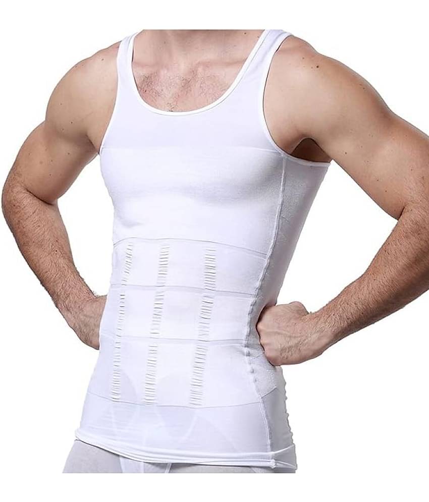 Shopeleven Pack of 1 Spandex Basic Vest For Men ( White )