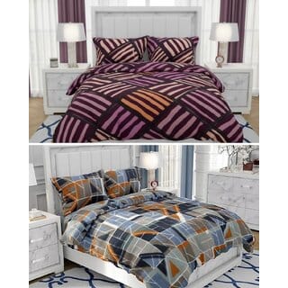 BEDZY Polar Fleece Winter Warm Double Bedsheet | Set of 2 Bedsheets
