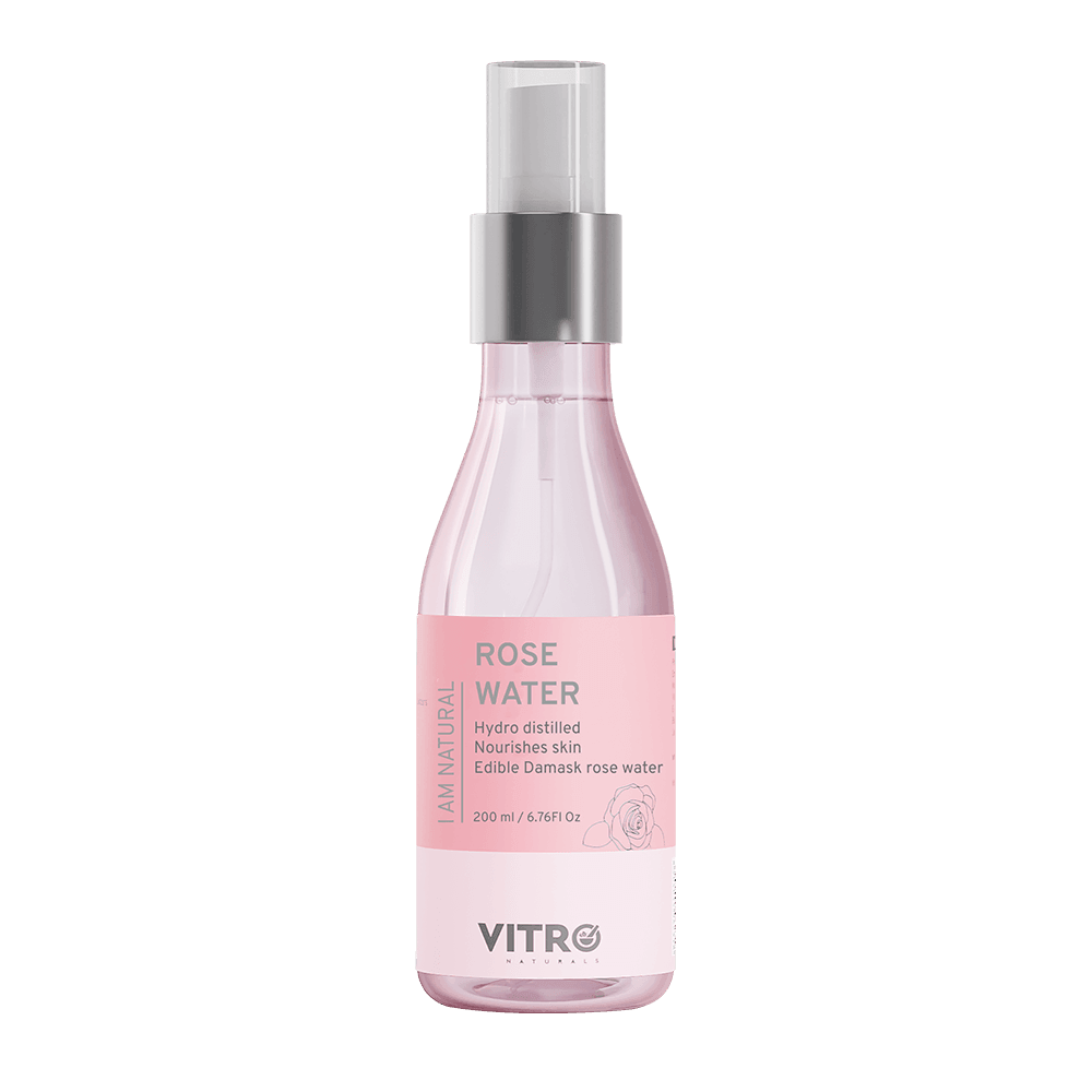Vitro Rose Water Spray for Face 200ml | Pure Gulab Jal | No Additives, Chemicals, or Preservatives | Natural Toner for Hydrated, Glowing Skin | Hydro Distilled