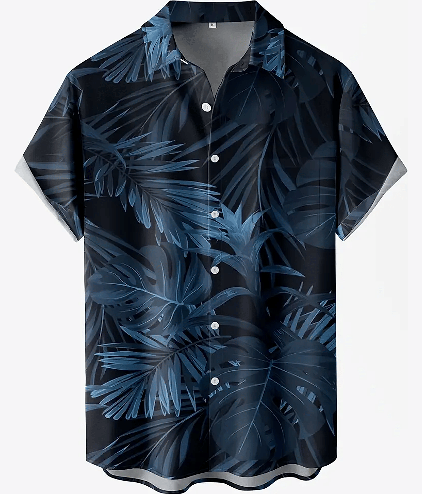 AAPSKA Poly Cotton Regular Fit Printed Half Sleeves Men's Casual Shirt - Blue ( Pack of 1 )