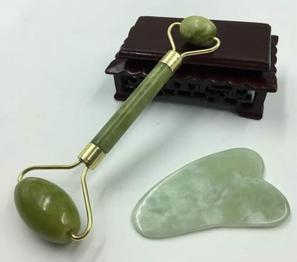 Marble Jade Roller Face Massager | Double Rollers for Face, Eye, Neck & Foot | Anti-Aging & Blood Circulation Tool (Original Quality)