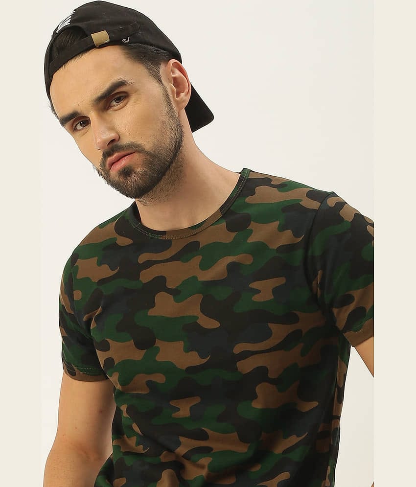 Veirdo Pack of 1 Cotton Regular Fit Men's T-Shirt ( Green )