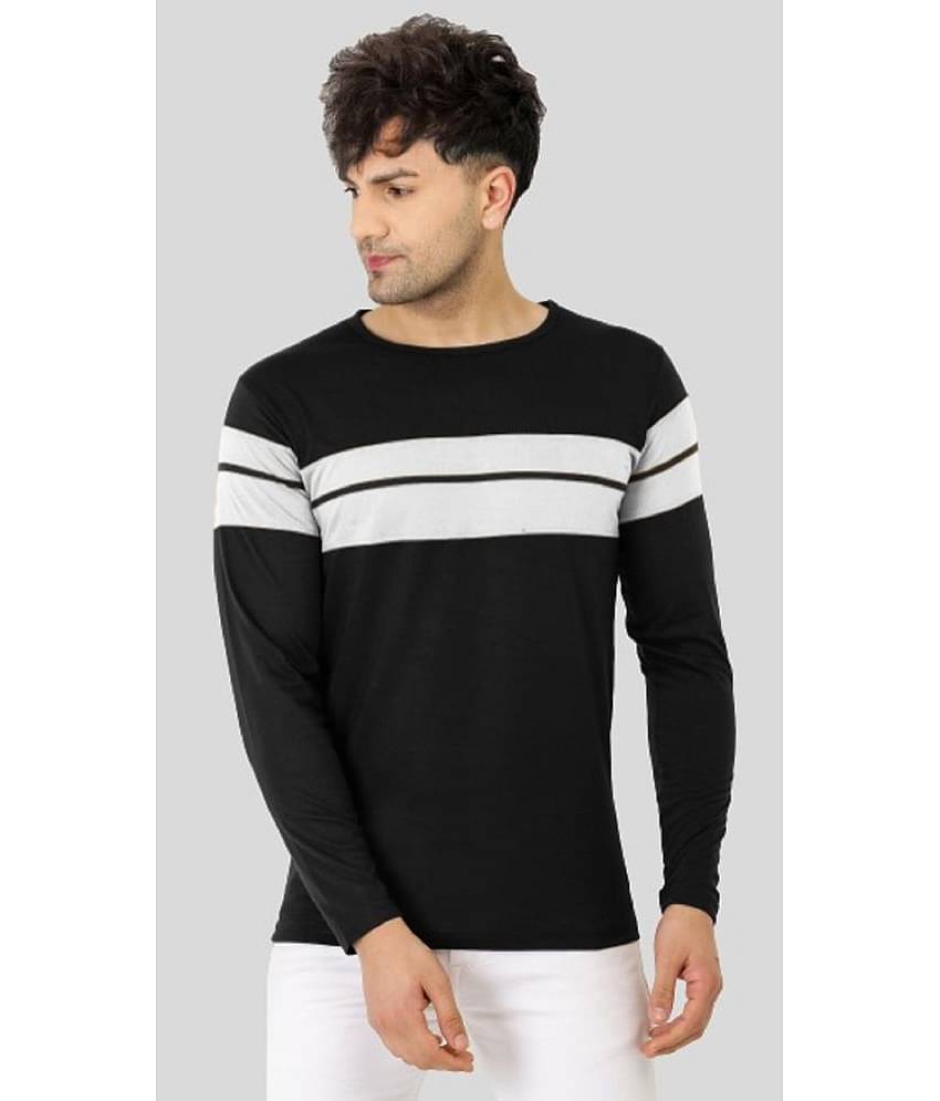 Leotude Pack of 1 Cotton Blend Regular Fit Men's T-Shirt ( Black )