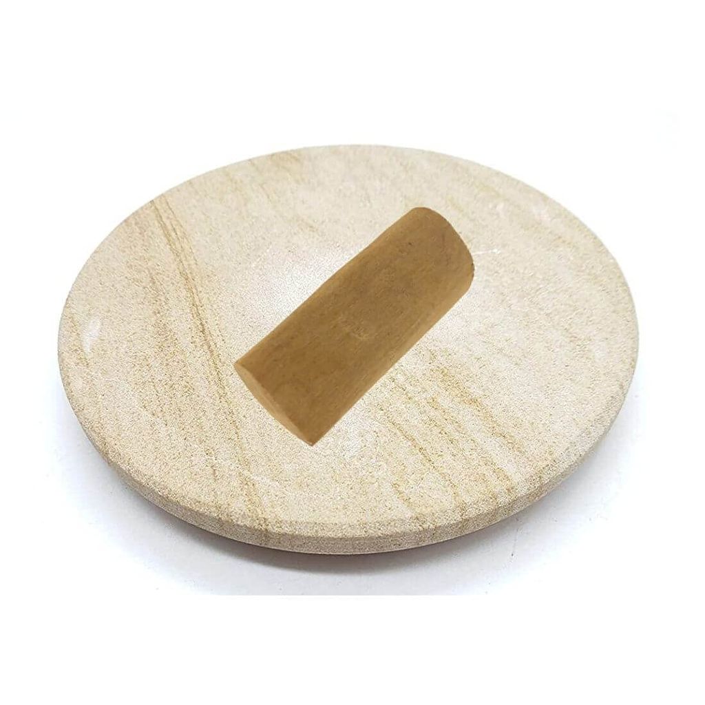 MAYAPURI Chandan Pata/Stone Chakla | Sandlewood Rubbing Board with Chandan Stick (Set of 1) - Pooja Needs | Buy online on ZillyBuy