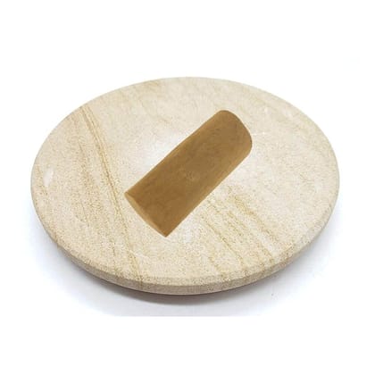 MAYAPURI Chandan Pata/Stone Chakla | Sandlewood Rubbing Board with Chandan Stick (Set of 1)
