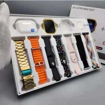 Multicolor Smart Watch & Tws Earbuds Combo Display, Bluetooth Calling, 7 Straps & Full Health Monitoring