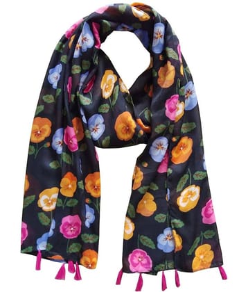 JVNINE - Be Unique Black Polyester Women's Stole ( Pack of 1 )