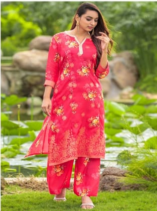 PIRRA DESIGNS Women Floral Printed Regular Kurta with Trousers