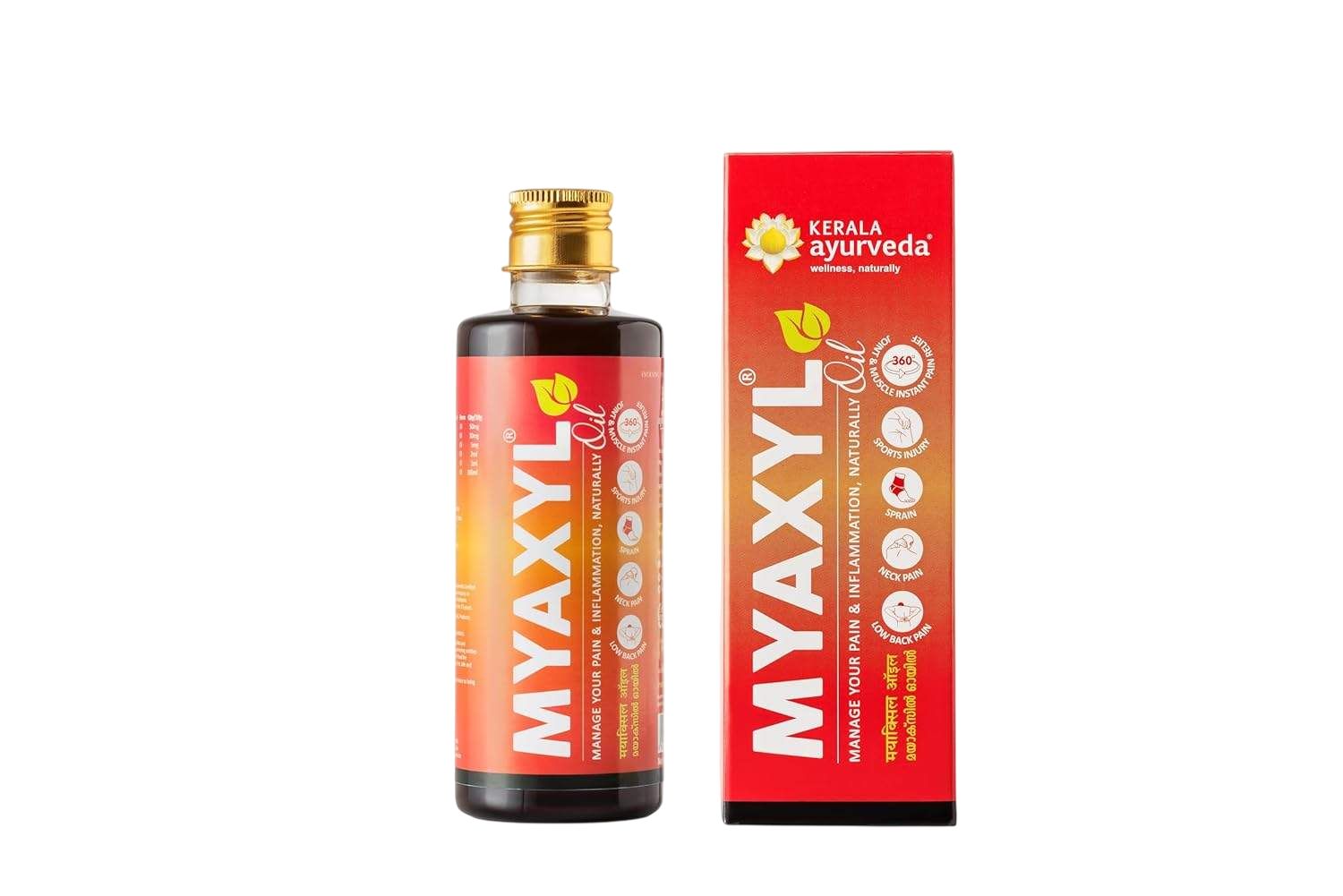 MYAXYL Ayurvedic Pain Relief Oil - Natural Inflammation and Sports Injury Treatment