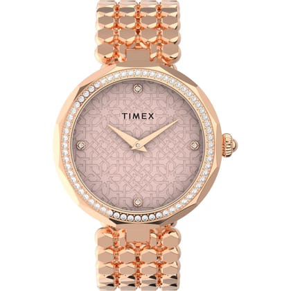 Timex Women 34 mm Size Pink Dial Analog Watch -TW2V02800-Pink
