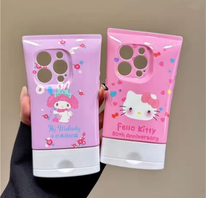 Pink Kitty Bow Glossy Kawaii Cleanser Tube Silicone  iPhone Case-iPhone 16 / Kitty