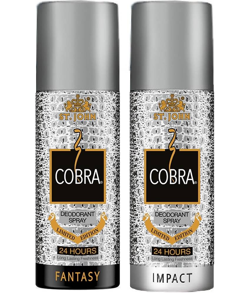 St. John Cobra Impact & Sensual 150ml Each Deodorant Spray for Men 150 ml ( Pack of 2 )