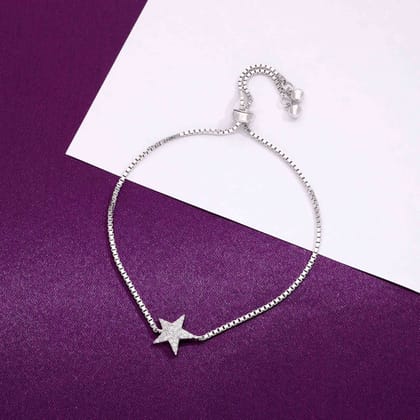 The Starry Presence Silver Bracelet-White Stone / Silver