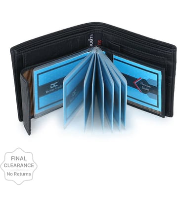 Dezire Crafts PU Solid Men's Regular Wallet With More Than 10 Slots For Card ( Black , Pack of 1 )