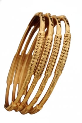 KD Enterprises Gold Plated Brass Designer Bangles for Women Contemporary Style Bangle Set of 4