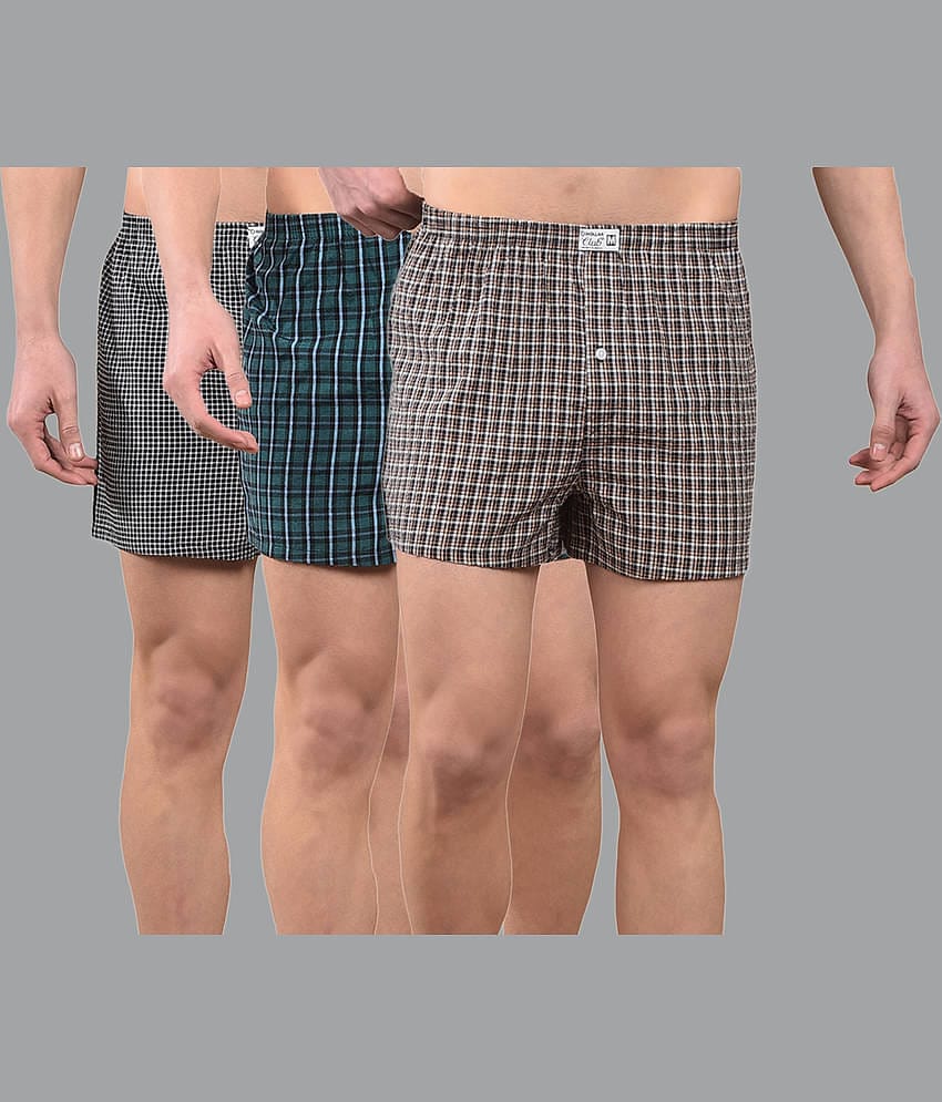 Dollar Pack of 3 Cotton Boxers For Men's ( Assorted 1 )