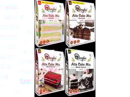 Maayka Atta Vanilla, Black Forest, Chocolate & Red Velvet Cake Mix| Pack Of 4