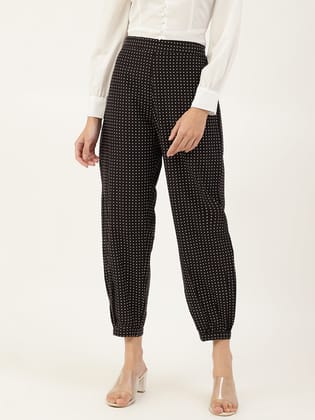 Black Polka Afghani Pant-XS