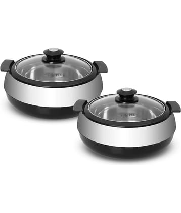 Jaypee Glasserole Black Plastic Serve Casserole ( Set of 2 , 800 mL )