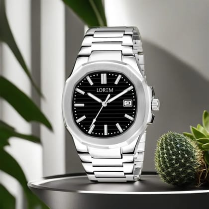LOREM Timeless Charm Dial Date Function Analog Watch for Men-UF