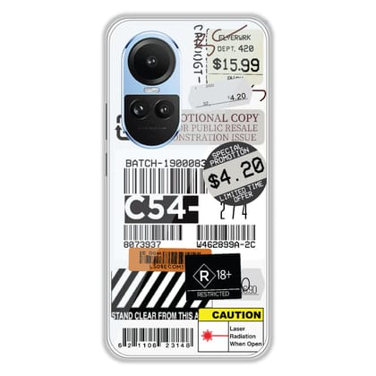 Labels - Clear Printed Silicone Case For Oppo Models-Oppo A11k