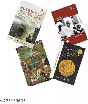 Best Combo Of 4 History book (History of Medieval India + History of Modern India + History of the world+ History of Modern India + India's Ancient Past | By R.S Sharma | Best Suited For Undergraduate Students of History Major and UPSC Aspirants