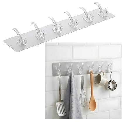 Wall Hanger Hooks for Clothes Hanging | Strong Self Adhesive Wall Hook Strip | Magic Sticker No Drill Hooks for Wall, Kitchen, Bathroom, Door | Cloth Hanging Hooks