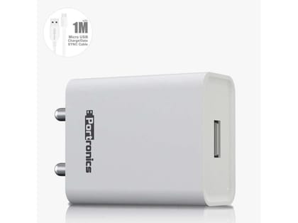 Portronics Adapto 62 BIS Certified, USB Port, wide Compatibility, Lightweight - White