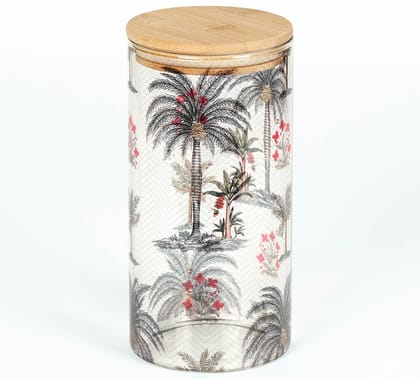 Chevron Palms Glass Jars 1400 Ml