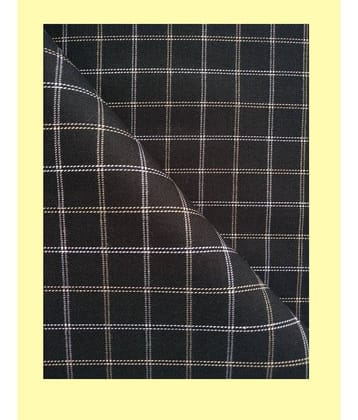 Makhanchor - Black Cotton Men's Unstitched Shirt Piece ( Pack of 1 )