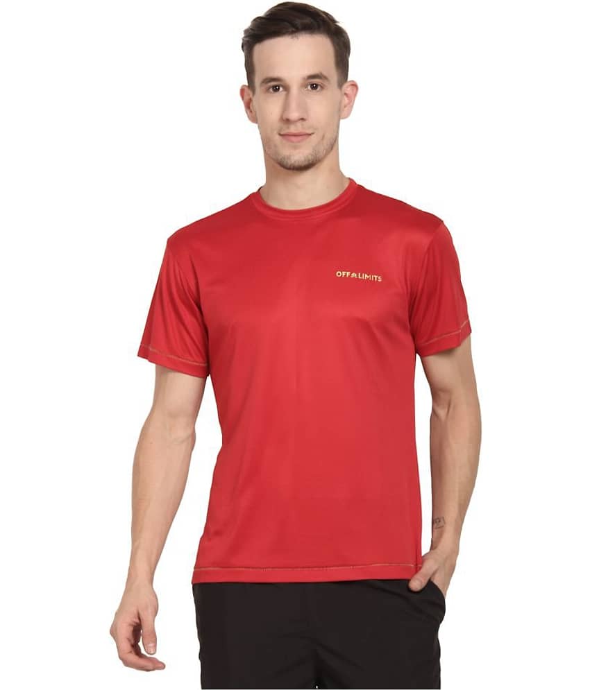 OFF LIMITS - Red Polyester Regular Fit Men's Sports T-Shirt ( Pack of 1 )