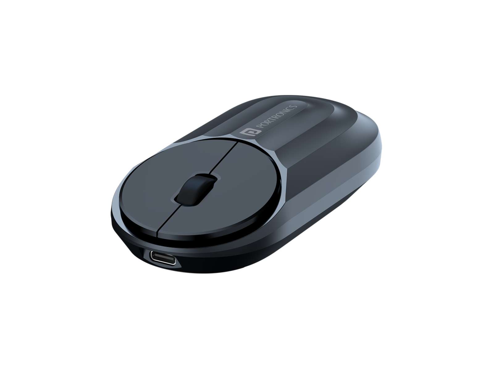 Portronics Toad 6 Bluetooth & 2.4 GHz, Rechargeable, Semi-circular Buttons, Multi-device Pairing - Black