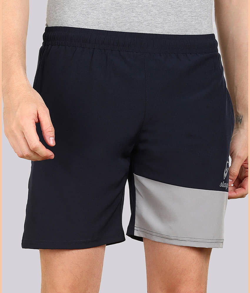SLAGEN - Navy Blue Polyester Men's Running Shorts ( Pack of 1 )