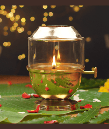 ServDharm Brass Akhand Diya - Pack of 1