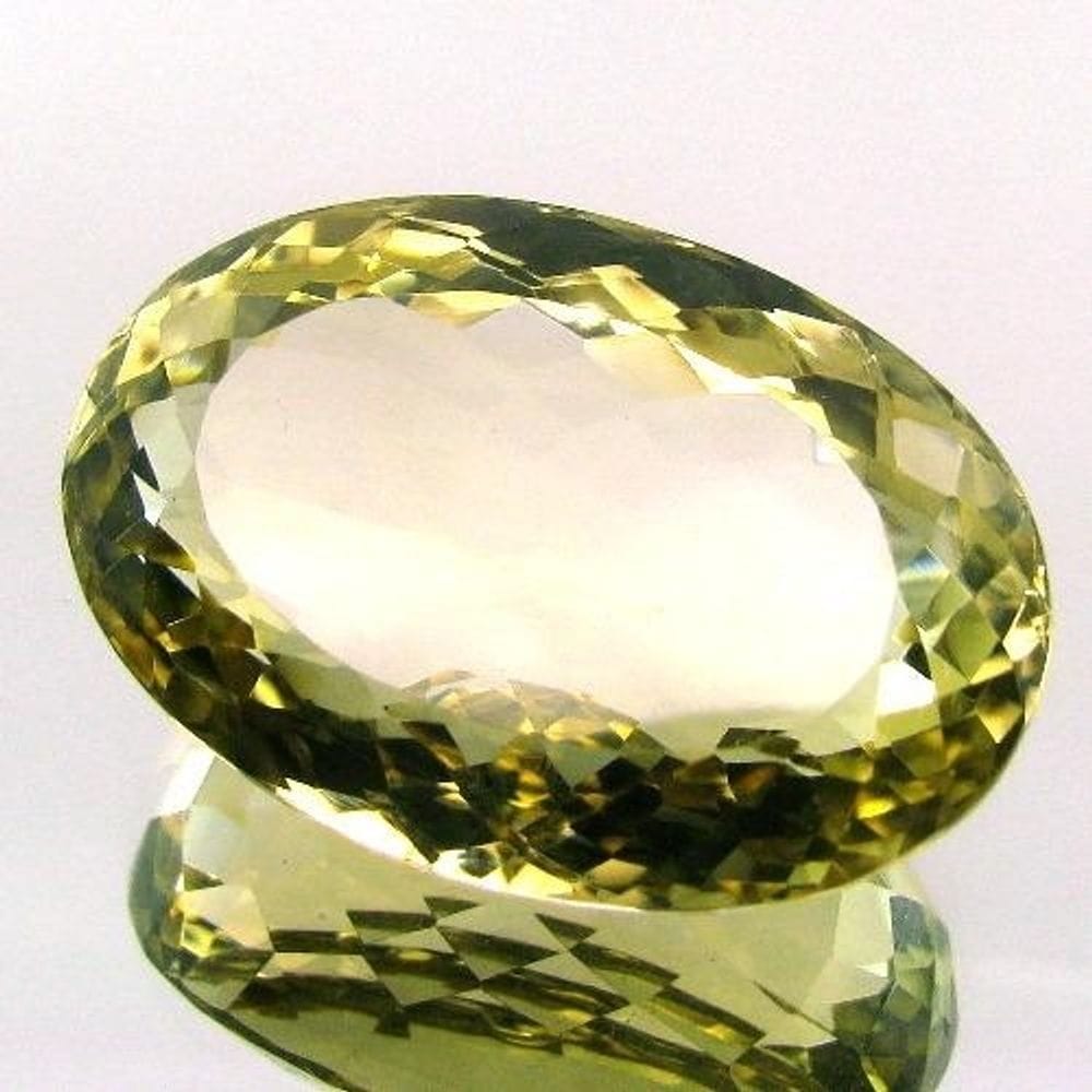 Superb A+ 69.4Ct Clear Fine Natural Lemon Quartz Oval Faceted Gemstone